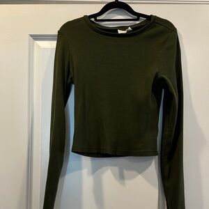 Universal Thread Olive Green Long Sleeve Top, Size M